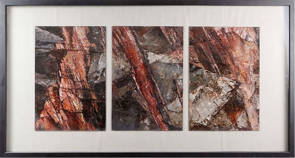 Pink Granit (Sweden) - Triptych - Oil on Board - 4 ft 2 inches x 2 ft 3 ½ inches